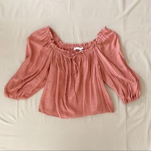 All in Favor Pink Off the Shoulder Boho Blouse NWT